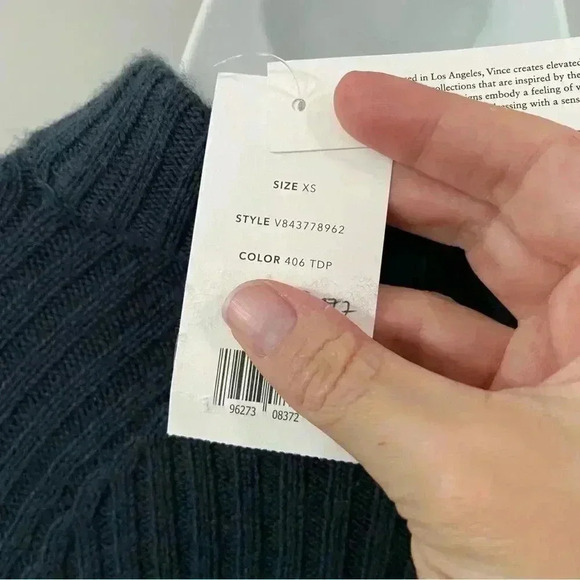 NWT Vince Wool Cashmere Ribbed Tunic Sweater Tide Pool size XS - Picture 12 of 12